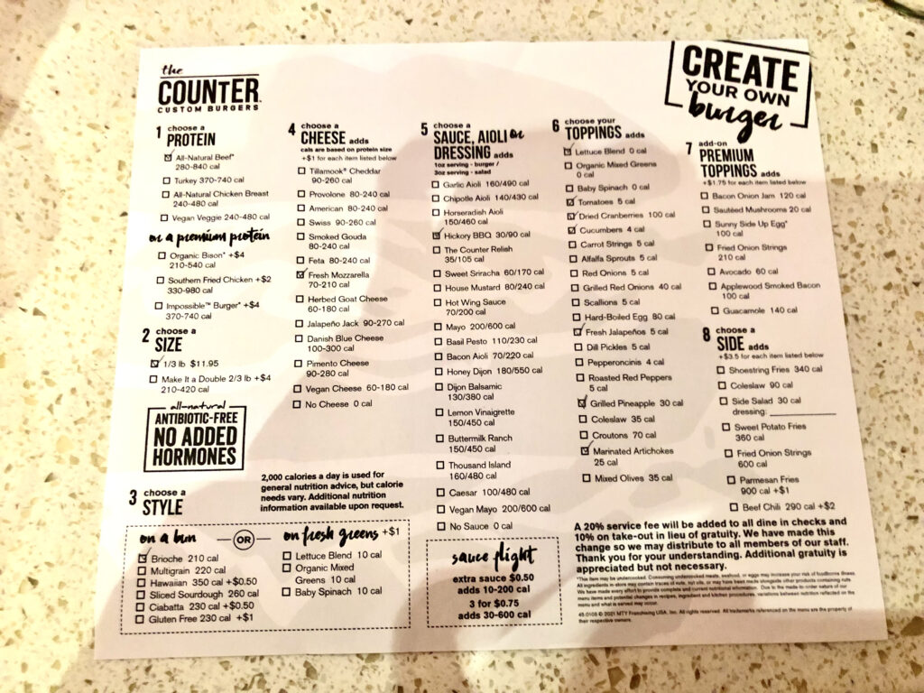 the counter