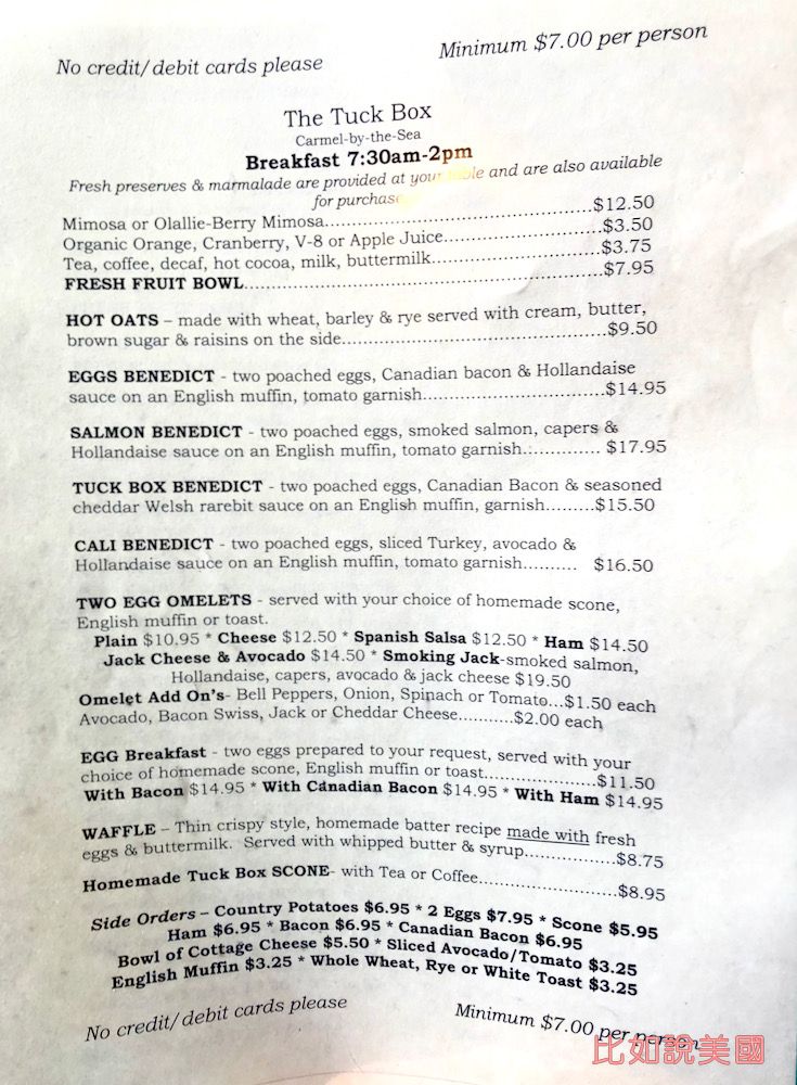 Tuck Box Menu