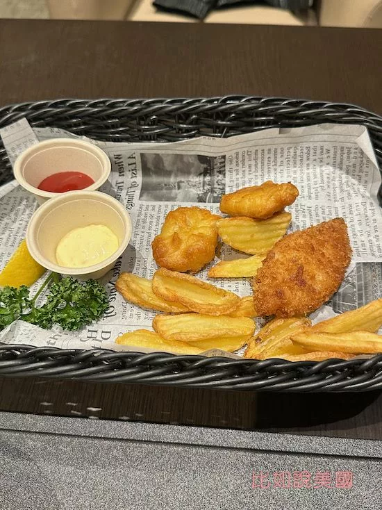 日本航空JAL商務艙貴賓室Sakura lounge炸魚薯條